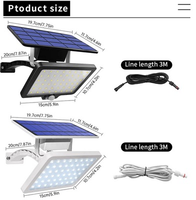 48 leds Solar Garden Light Super Bright Adjustable