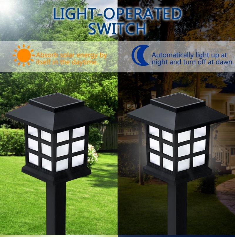 8pcs Led Solar Pathway Lights Waterproof Outdoor Solar Lamp for Garden/Landscape/Yard/Patio/Driveway/Walkway Lighting