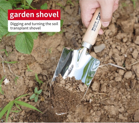 Garden Shovel Rake Spade Set Wooden Handle for Flowers Potted Outdoor Planting Household Plant Garden Tools
