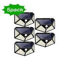 5 pcs 100 LED Solar Power Wall Light Motion Sensor Waterproof Outdoor Garden Lamp